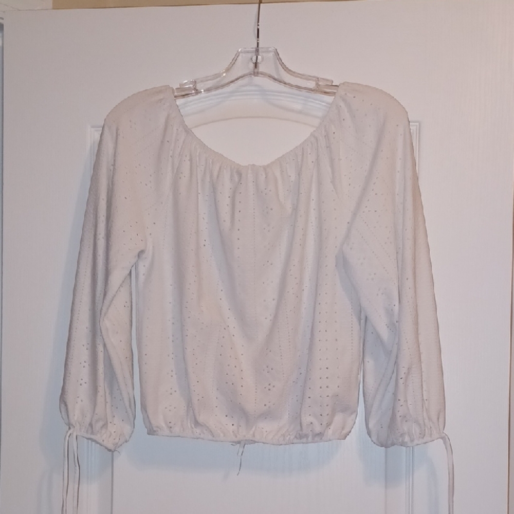 Vibe White Eyelet Blouse
